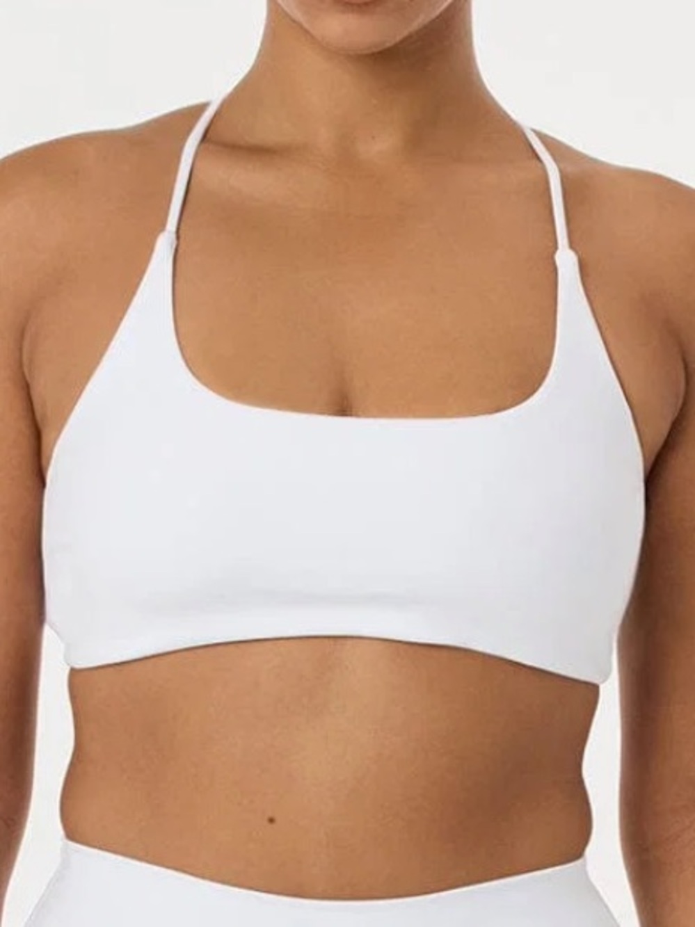 CSB Serenity Crossback Crop Top in White. Women’s Medium